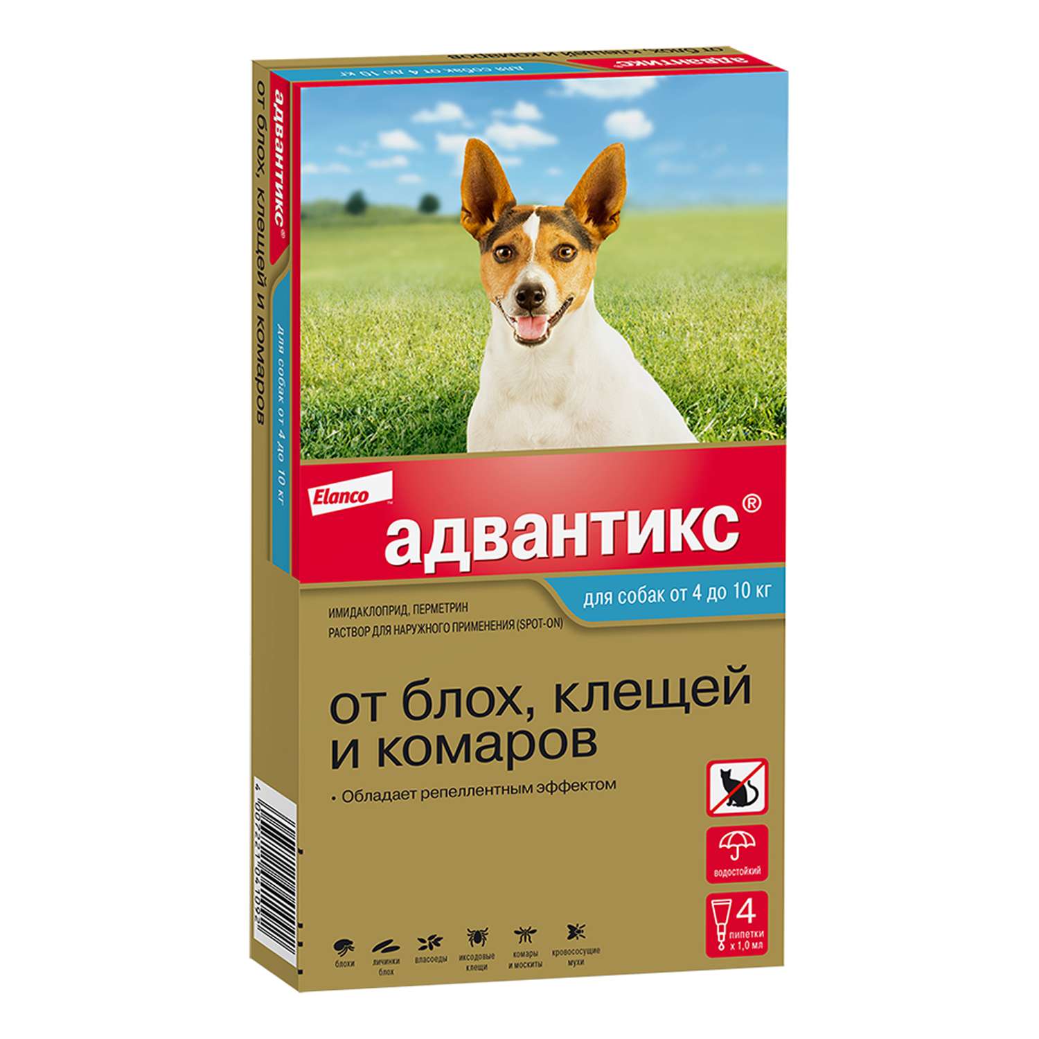 Препарат инсектоакарицидный для собак Elanco Адвантикс 1мл 4пипетки - фото 1