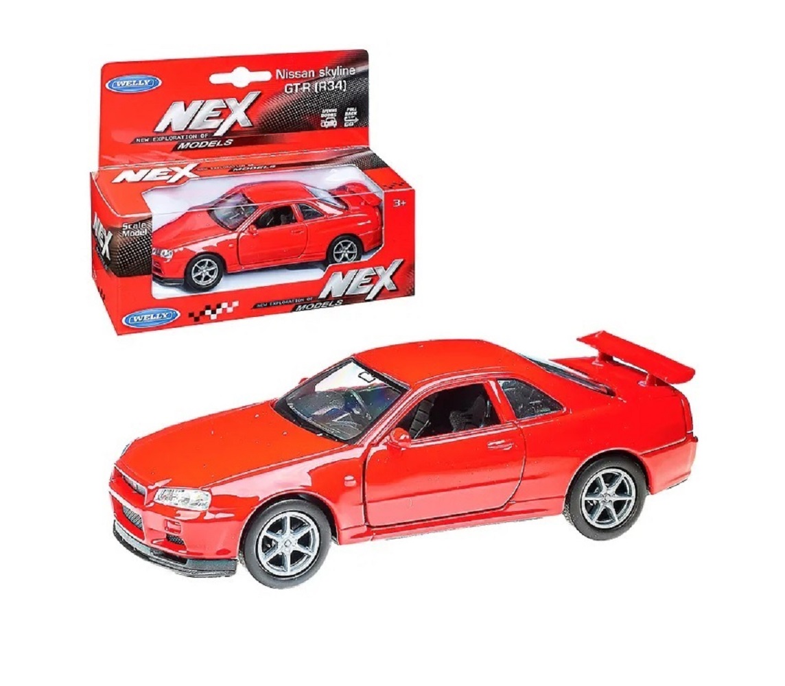 Автомобиль Welly Nissan Nissan Skyline GT-R R34 1:38 красный 43798W-R - фото 1