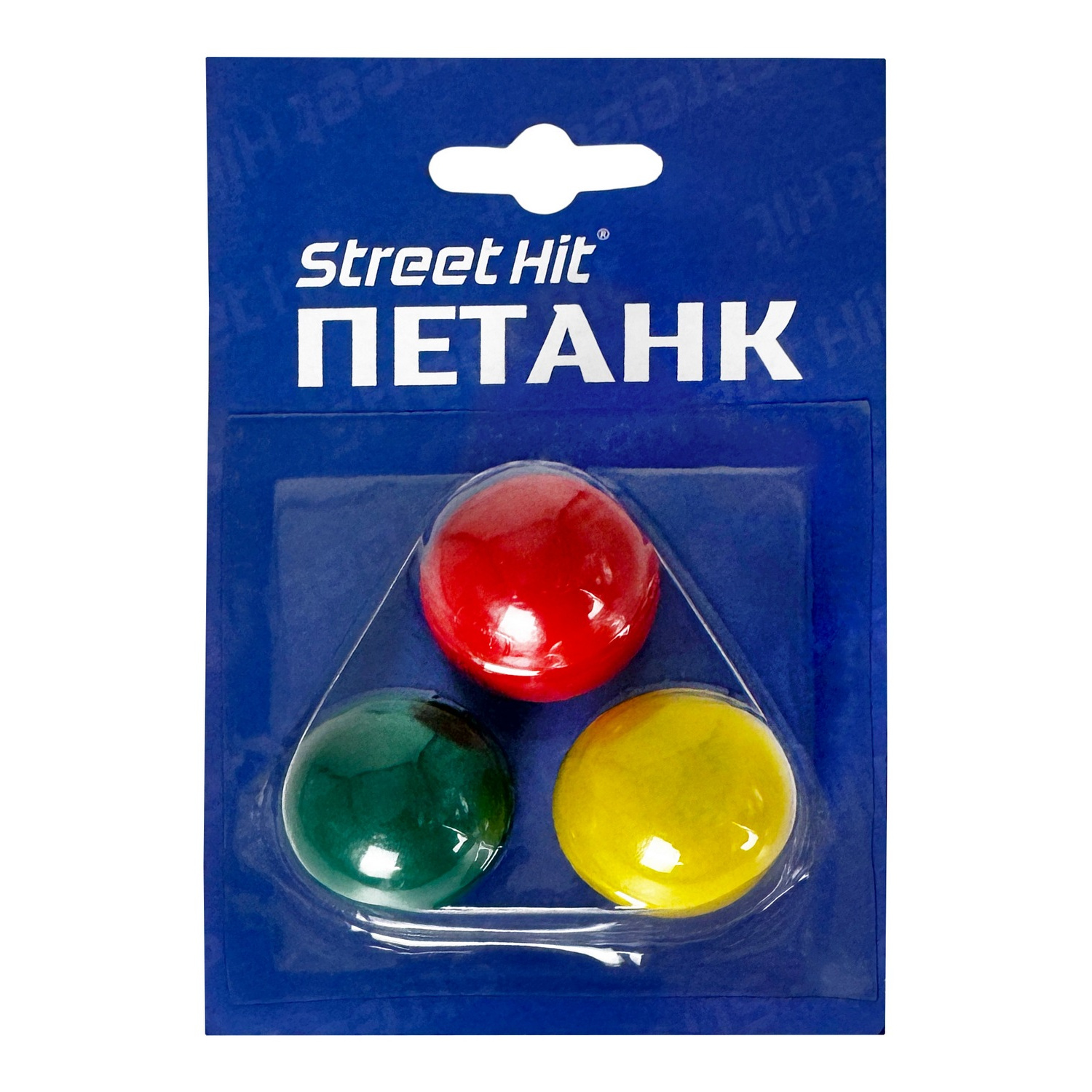 Набор для игры Street Hit Цветные шары-кошонеты для петанка Street Hit  набор из 3 шт дерево