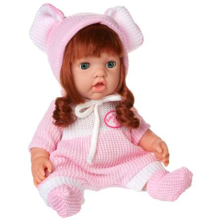 Кукла-пупс ABTOYS Baby Ardana в розовом комбинезончике в наборе с аксессуарами в коробке 30см