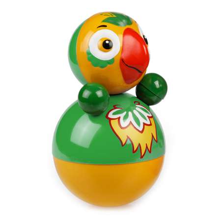 Игрушка Котовские неваляшки Попугай со звуком 15 см зеленый