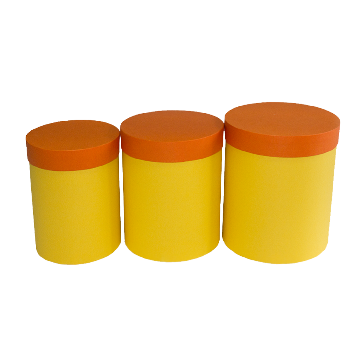 Набор подарочных коробок Cartonnage 3 в 1 Радуга оранжевый желтый круглый - фото 2