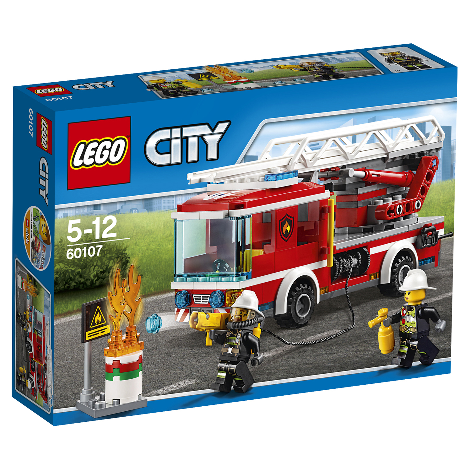 Конструктор LEGO City Fire Пожарный автомобиль с лестницей (60107) купить  по цене 1499 ₽ в интернет-магазине Детский мир