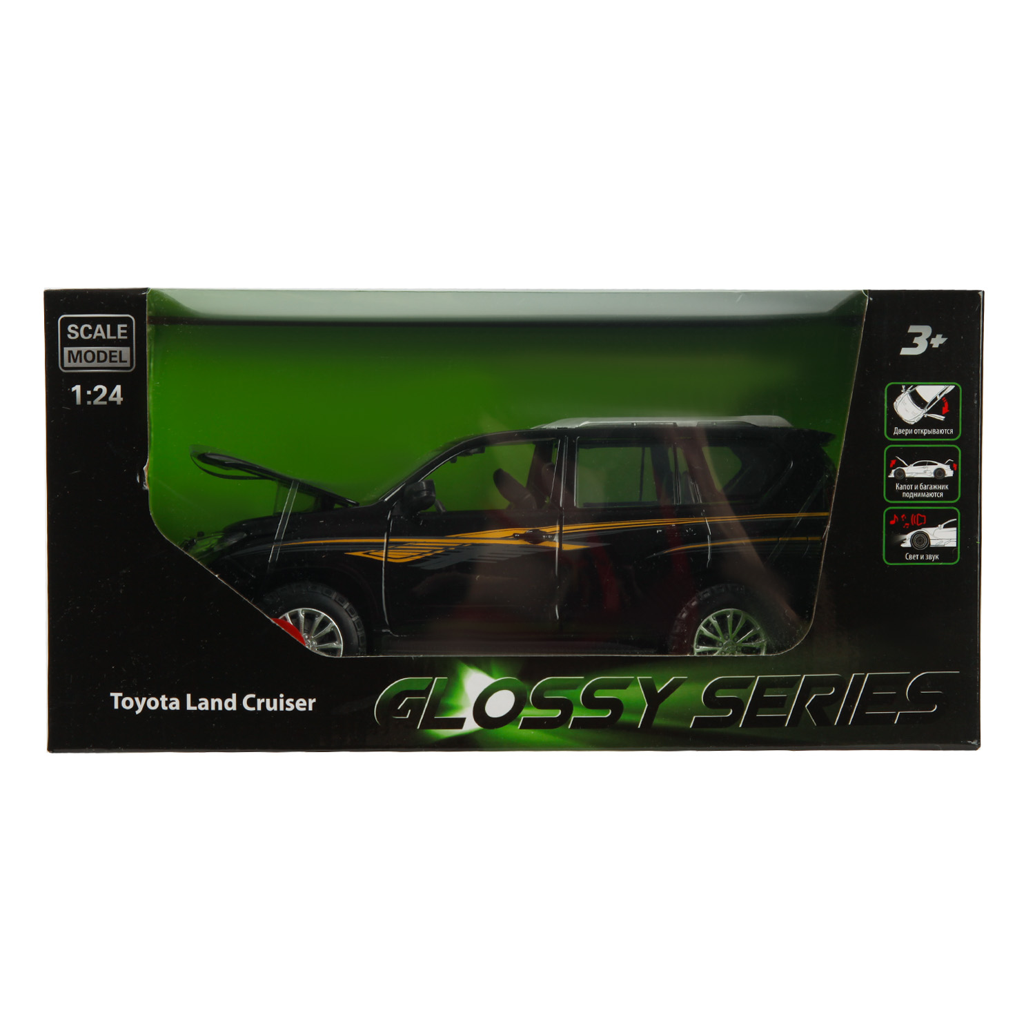 Машинка Mobicaro 1:24 Toyota Land Cruiser Prado Черная 68270A 68270A - фото 8