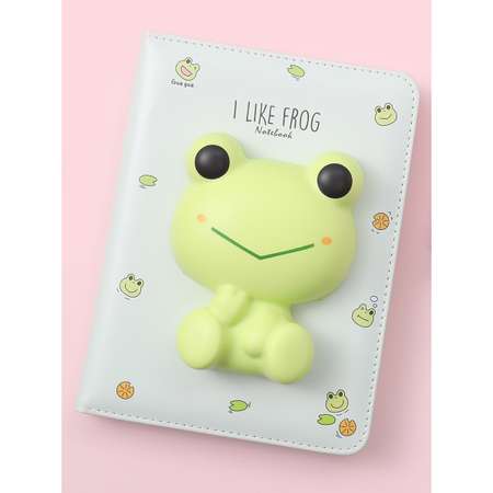 Блокнот со сквишем Михи-Михи Лягушонок I Like Frog формат А5 мятный