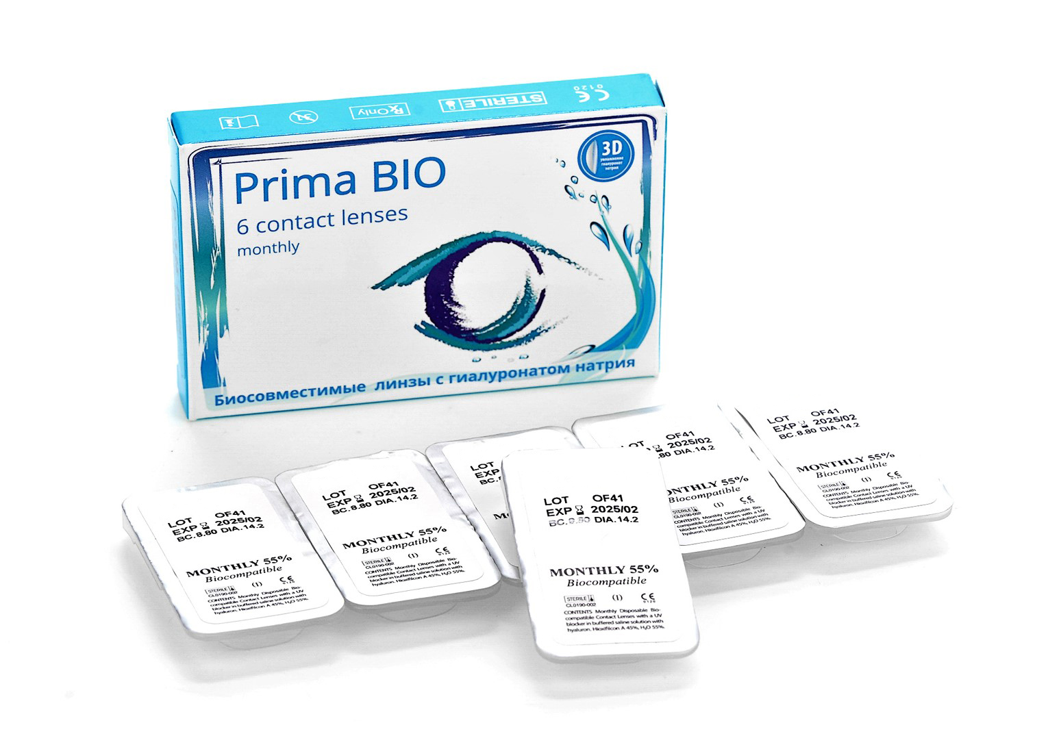 Контактные линзы OKVision Prima BIO 6 шт R 8.6 -2.00 - фото 2