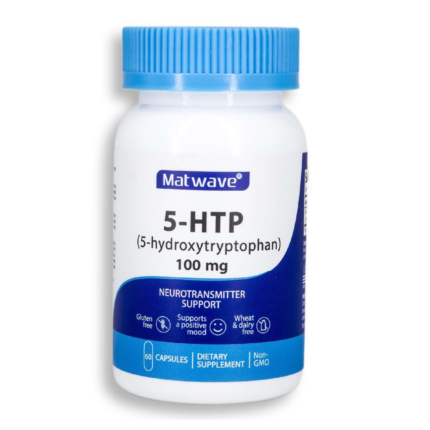 БАД Matwave 5-HTP 100 mg 5-гидрокситриптофан 60 капсул - фото 1