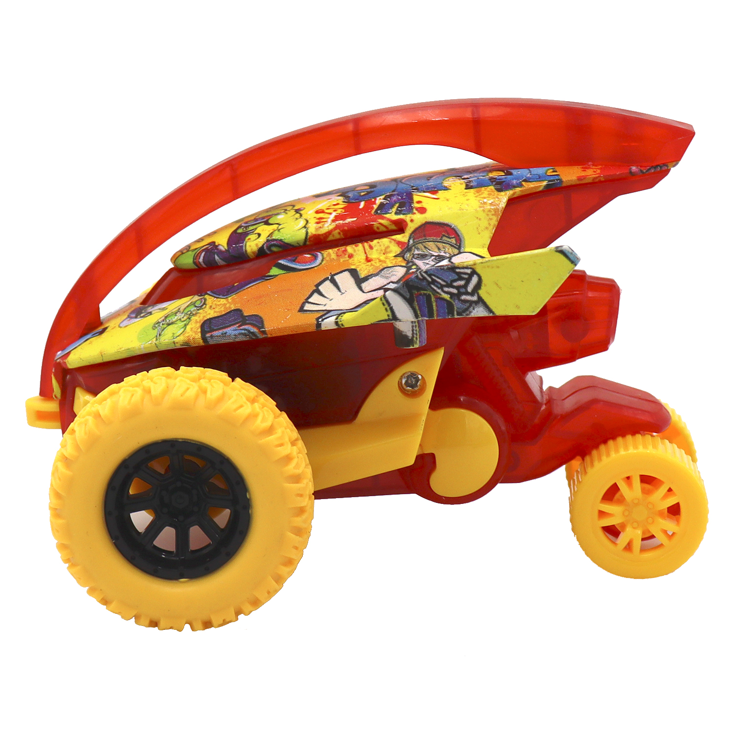 Машинка Funky Toys Граффити Акула фрикционная с желтыми колесами FT9790-4