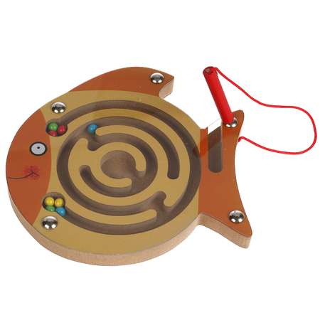 Игрушка деревянная Буратино Лабиринт магнитный Рыбалка 316555