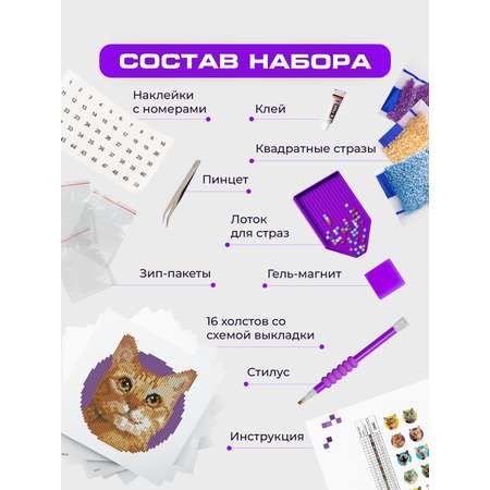 Алмазная мозаика EMBLEM Породы котов