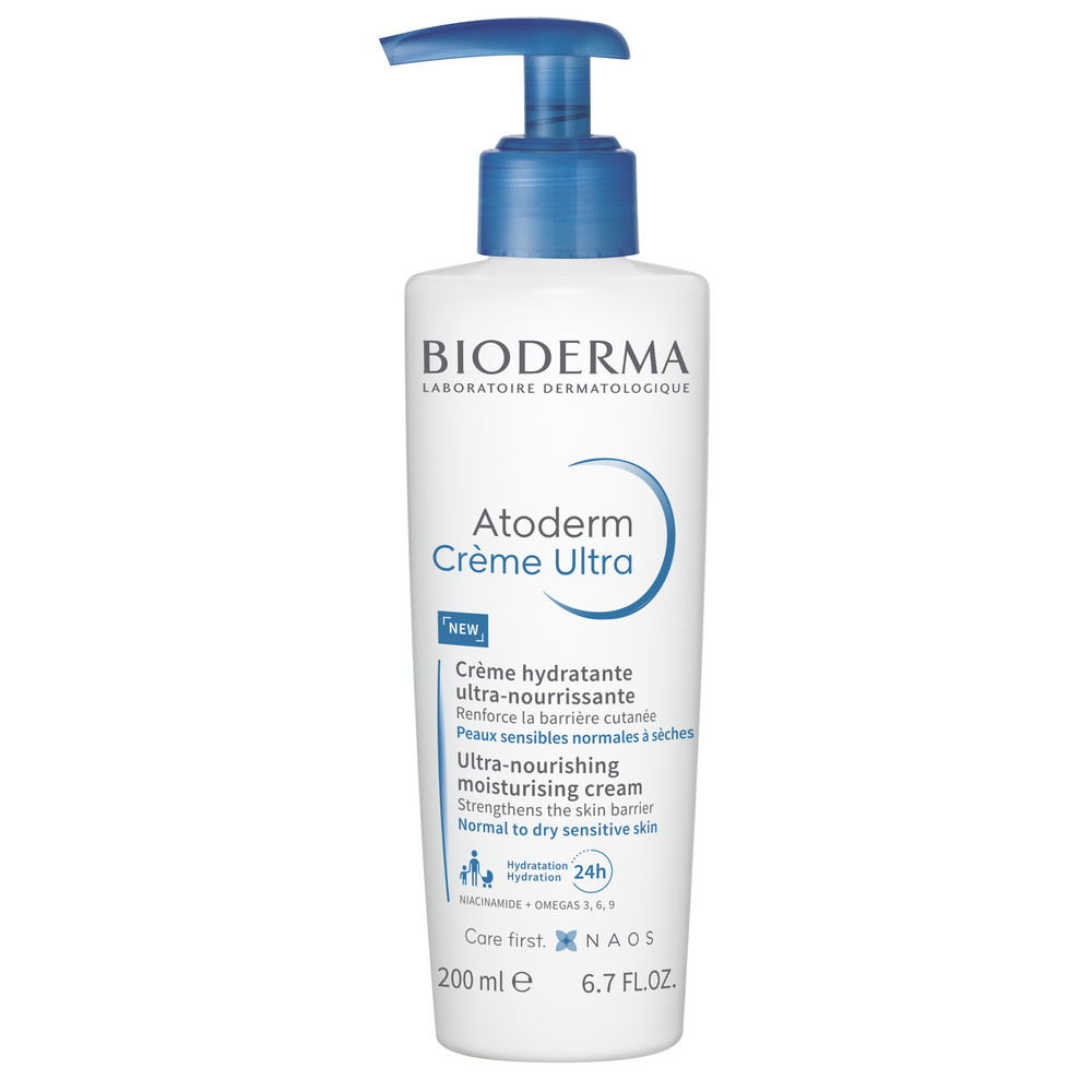 Крем помпа Bioderma Atoderm для увлажнения нормальной и сухой кожи лица и тела 200 мл - фото 1