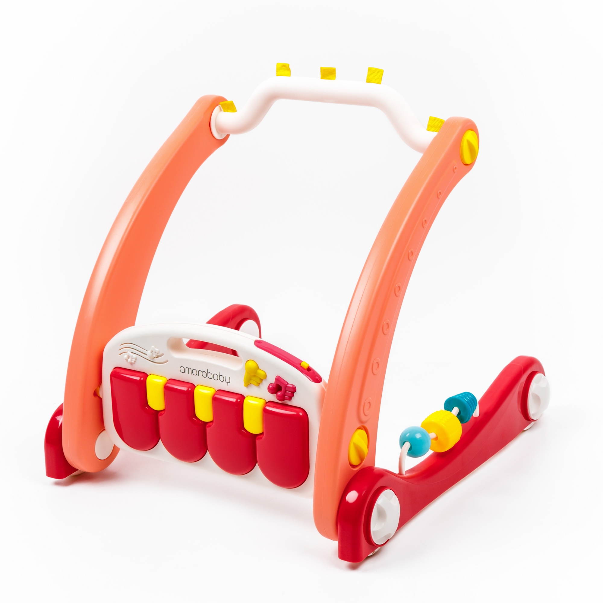 Ходунки с развивающим ковриком AmaroBaby Play Way 2 в 1 с встроенной игровой панелью красный - фото 12