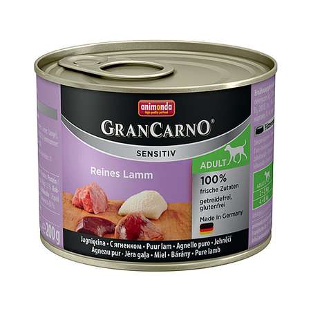 Корм для собак ANIMONDA 200г GranCarno Sensitiv с ягненком консервированный