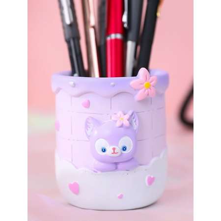 Подставка для канцелярии iLikeGift Kitty purple