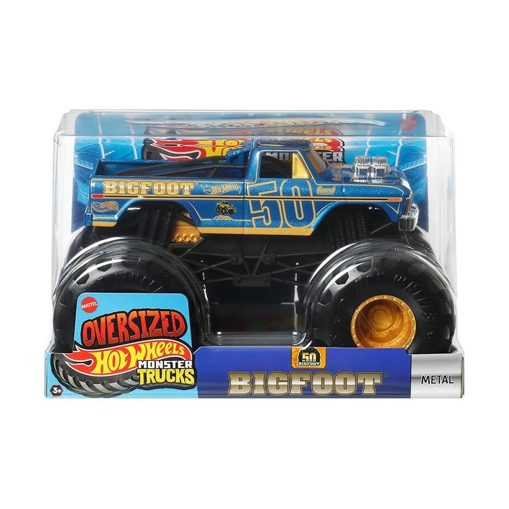 Монстр-трак Hot Wheels Monster Trucks 1:24 Bigfoot 1:24 синий - фото 3