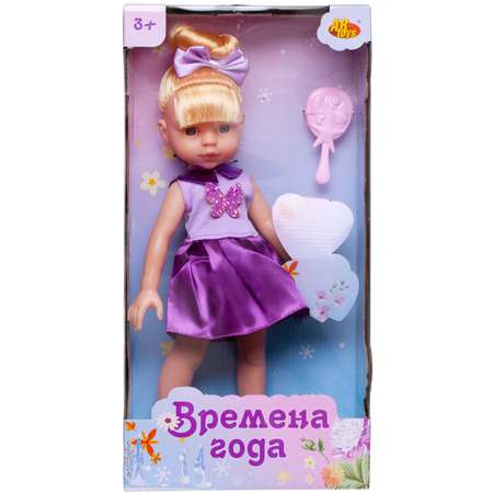 Кукла ABTOYS Времена года 32 см в платье без рукавов с бледно сиреневым верхом и темно сиреневой юбкой