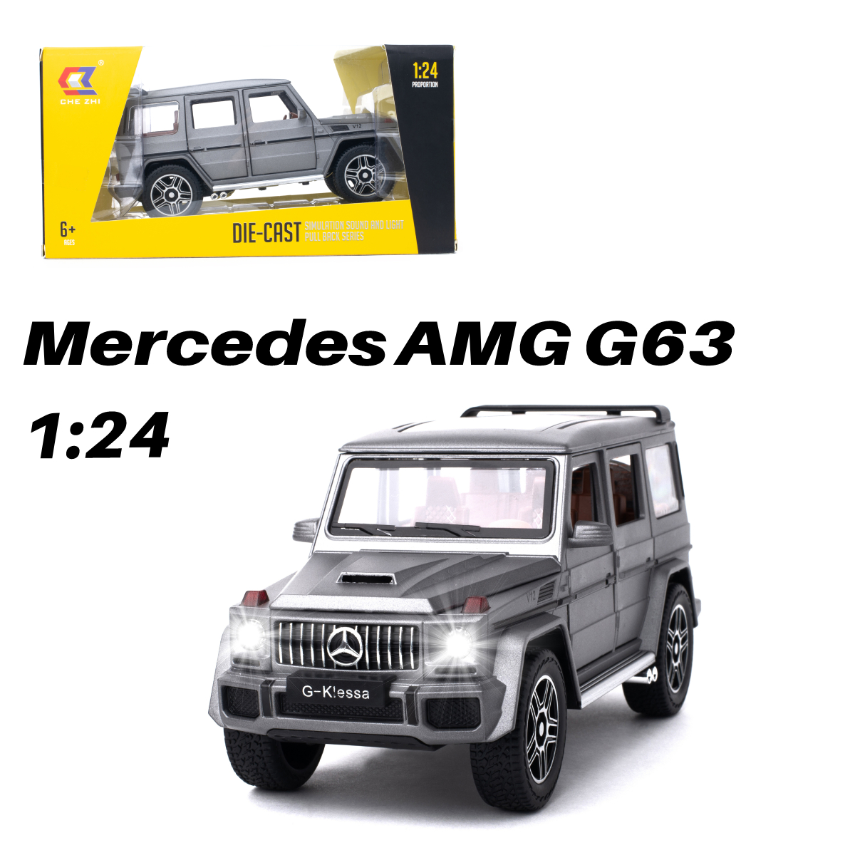 Машинка игрушка железная 1:24 Che Zhi Mercedes AMG G63 страна производства  Китай CZ118B grey купить по цене 1890 ₽ в интернет-магазине Детский мир