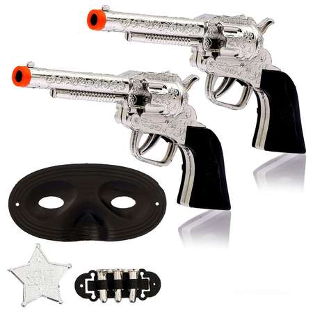 Набор ковбоя игрушечный Sima-Land «Шериф» 2 пистолета маска значок
