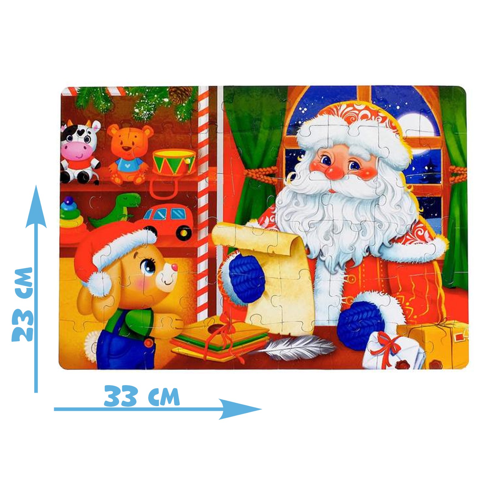Пазлы Лесная мастерская в металлической коробке «Домик Дедушки Мороза» 54 детали - фото 2