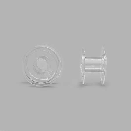 Шпулька Айрис пластиковая прозрачная для бытовых швейных машин типа Зингер 10 шт