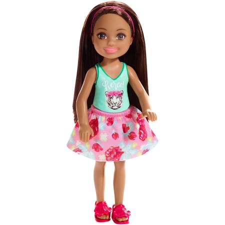 Кукла Barbie Челси Брюнетка в топе с тигром FXG79