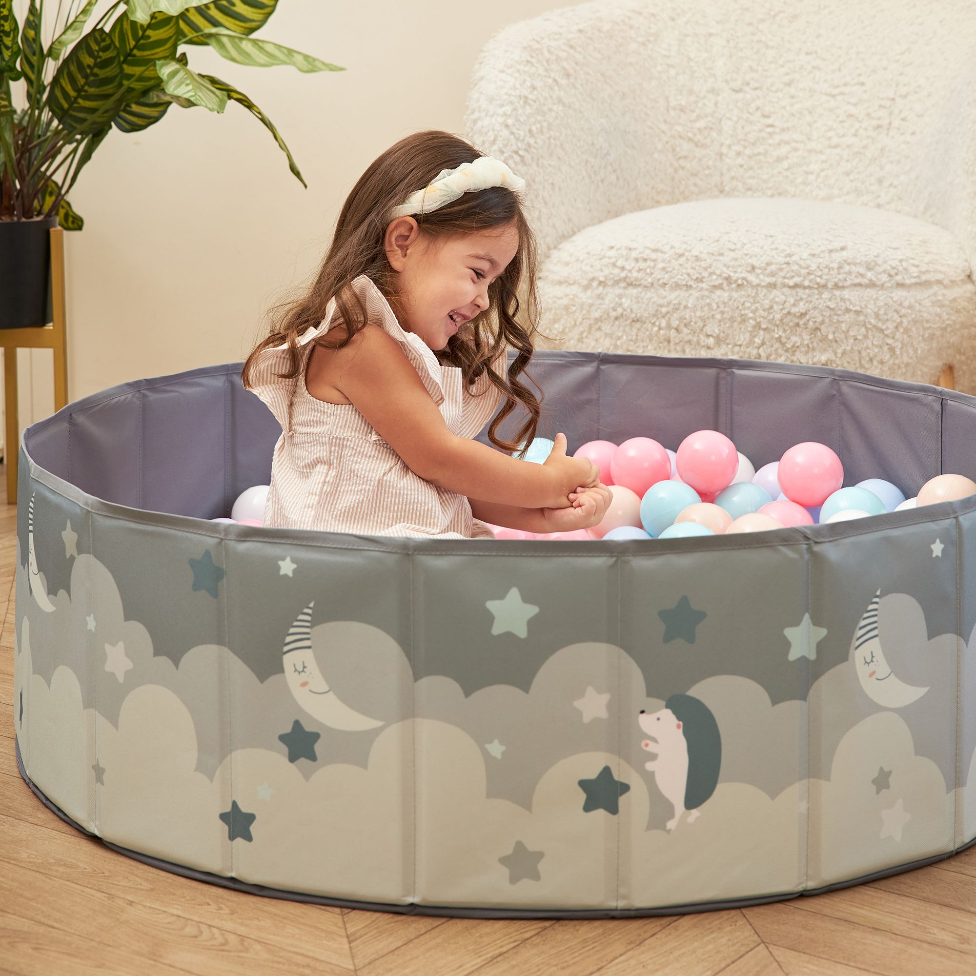 Детский сухой бассейн UNIX Kids Moon + 150 шариков - фото 14