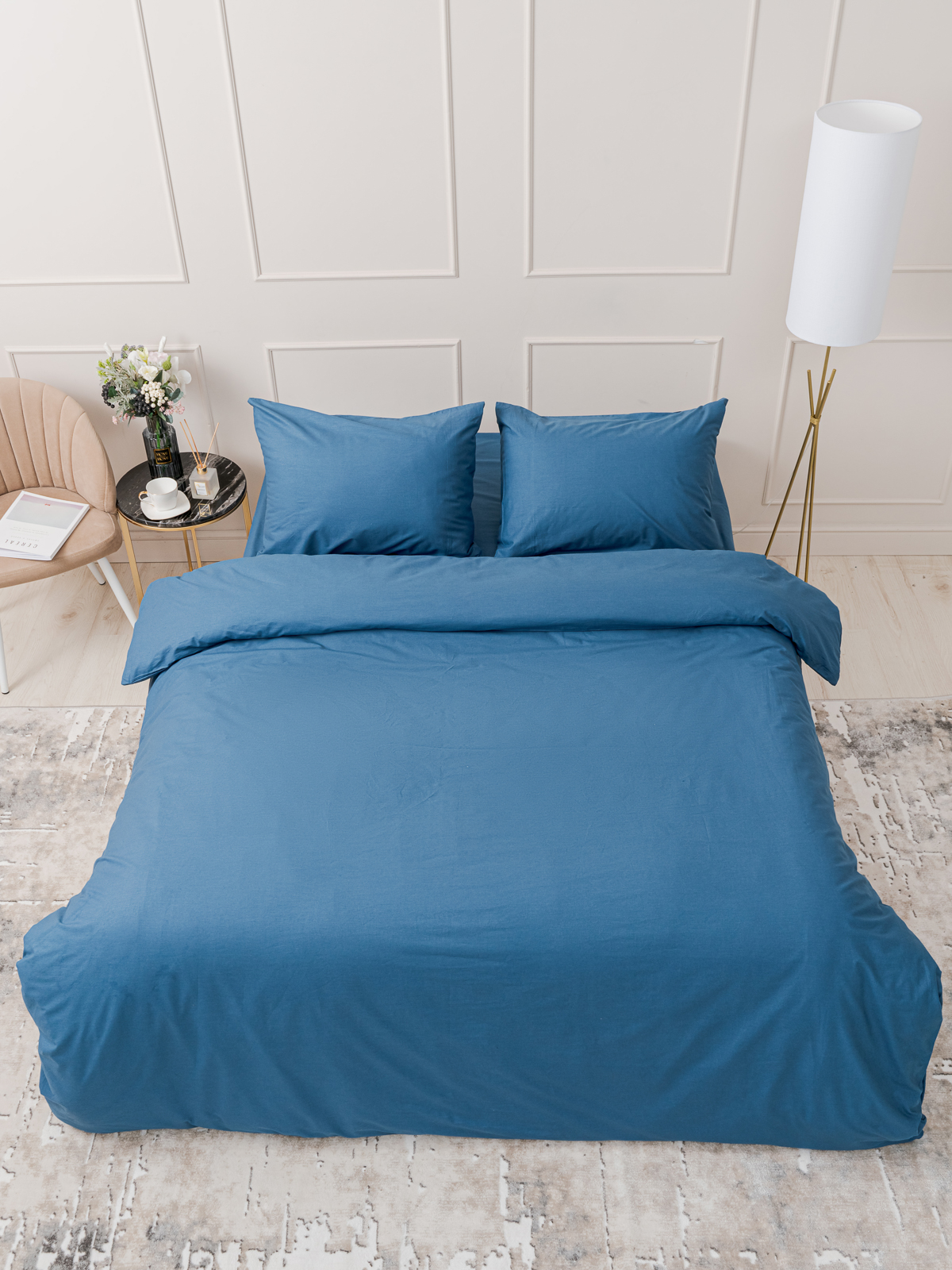 Комплект постельного белья IDEASON Поплин 3 предмета 2.0 спальный морской - фото 8