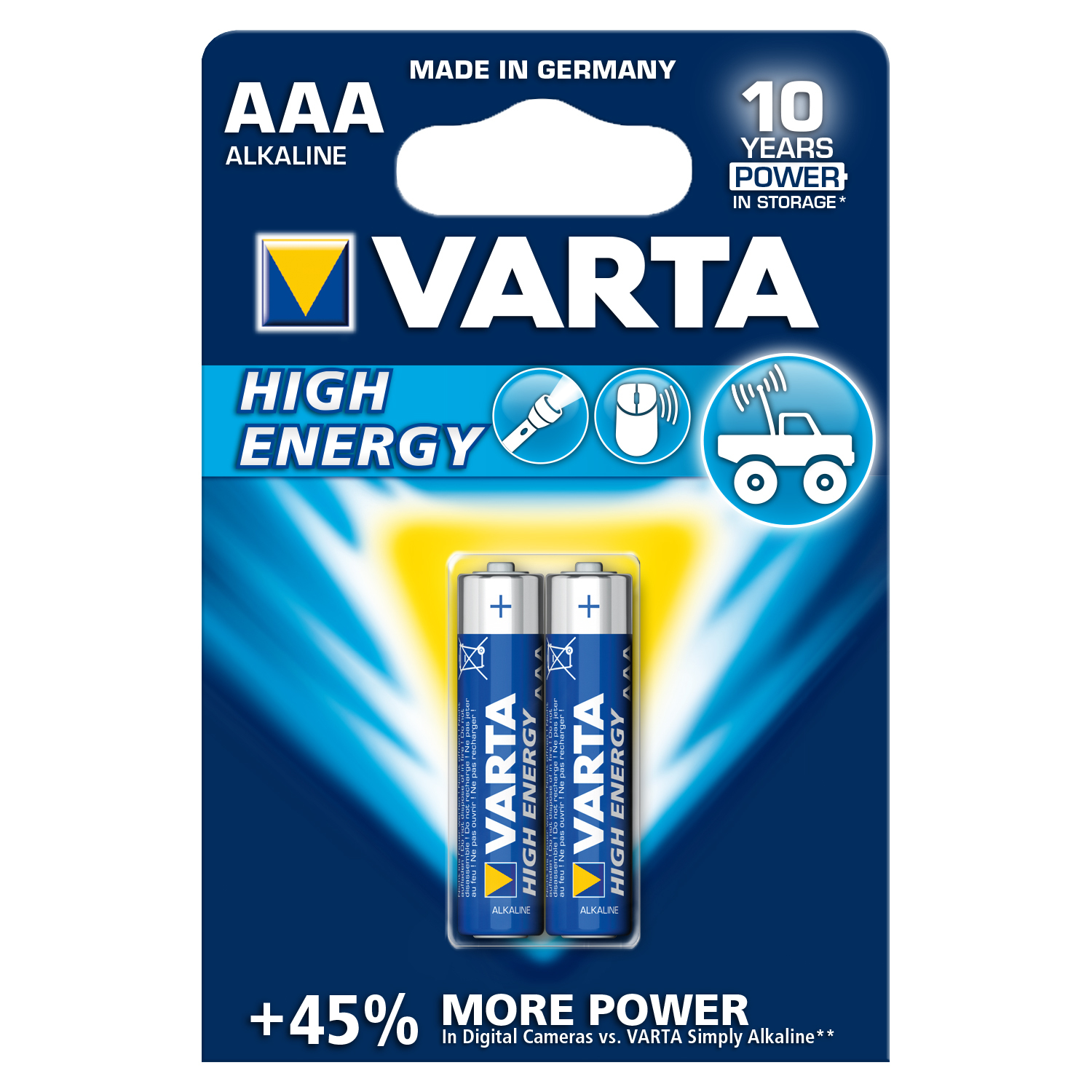 Батарейка Varta High Energy Micro 1.5V - LR03/ AAA 2шт - фото 3