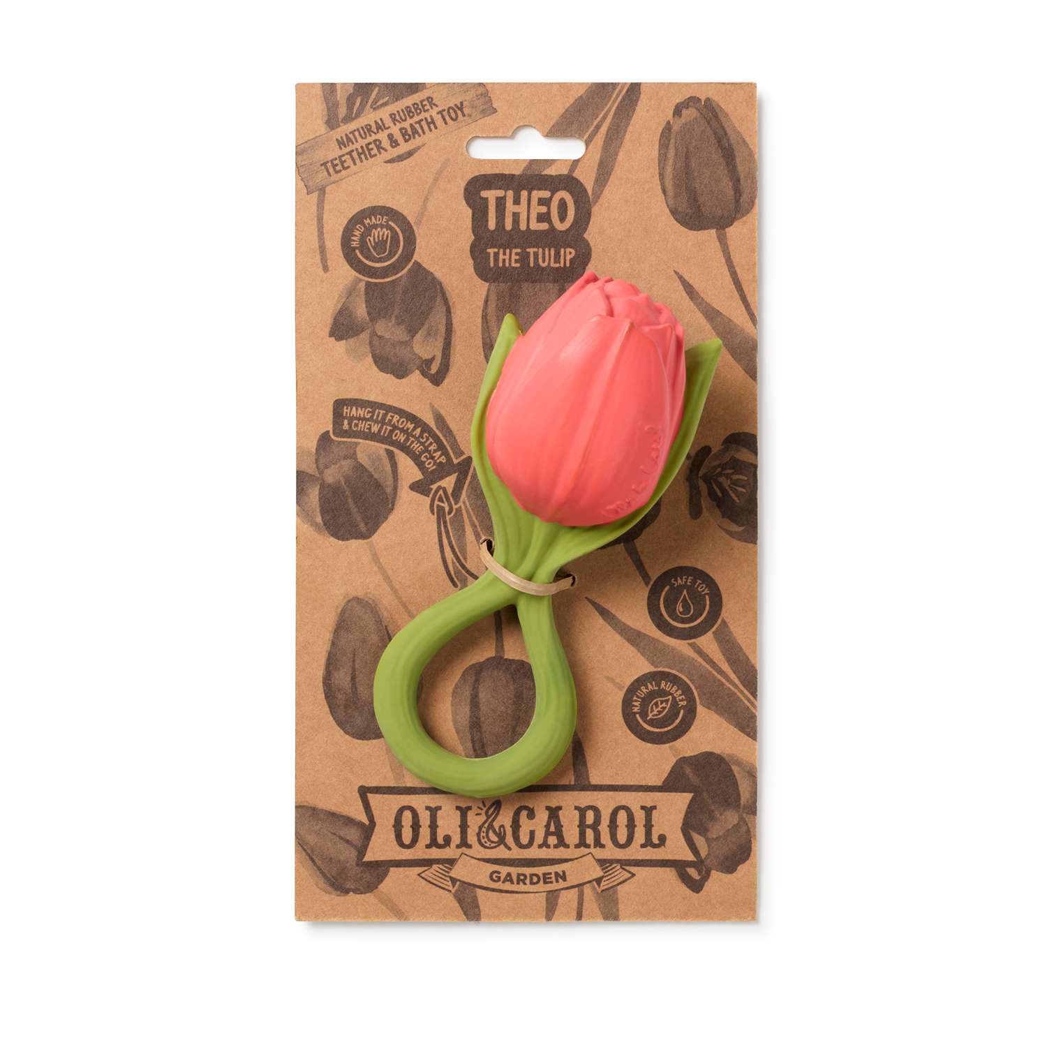 Прорезыватель грызунок OLI and CAROL Theo the Tulip из натурального каучука - фото 2