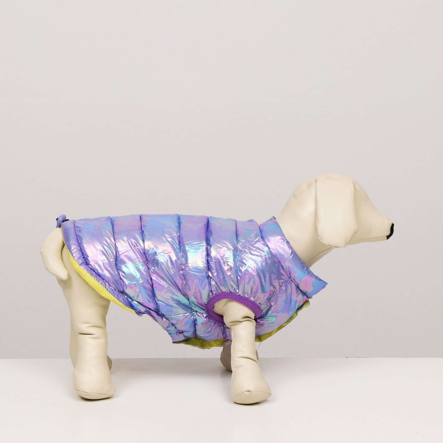 Куртка для собак Sima-Land двухсторонняя фиолетовая/жёлтая - фото 1