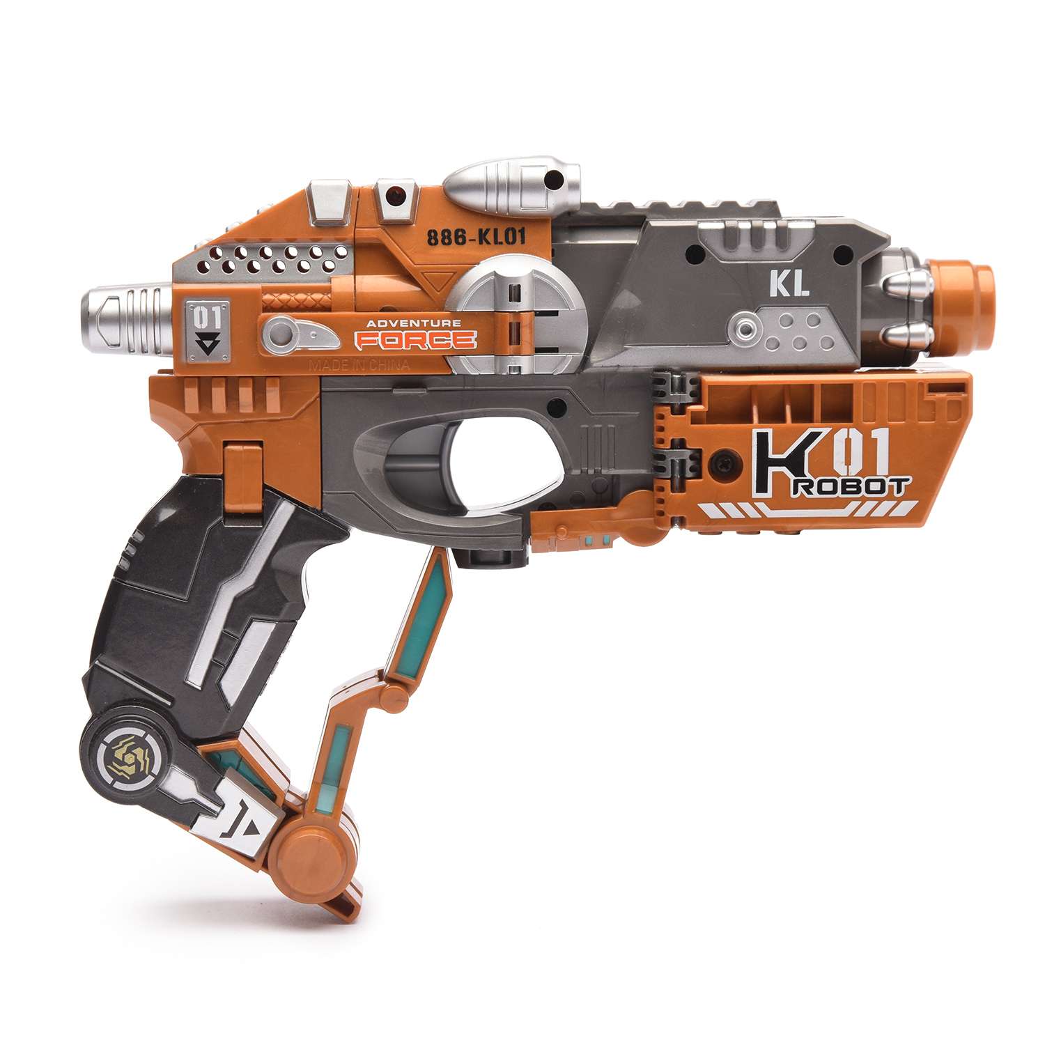 Пистолет-робот 2 в 1 Devik Toys Flasher с 6 мягкими патронами - фото 6