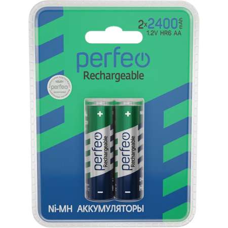 Аккумуляторные батарейки Perfeo AA2400mAh 2 штуки