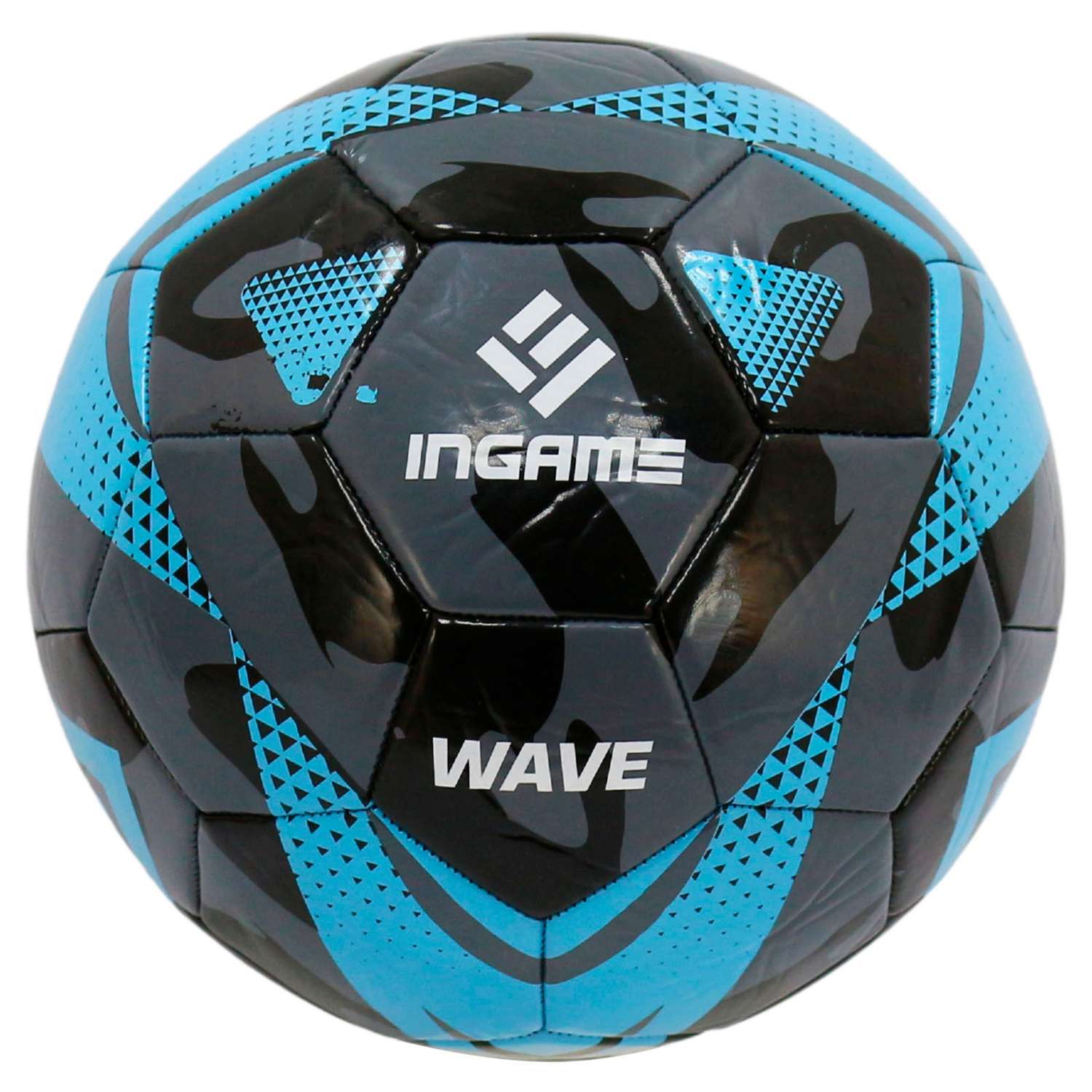 Мяч футбольный InGame WAVE №5 голубой - фото 1