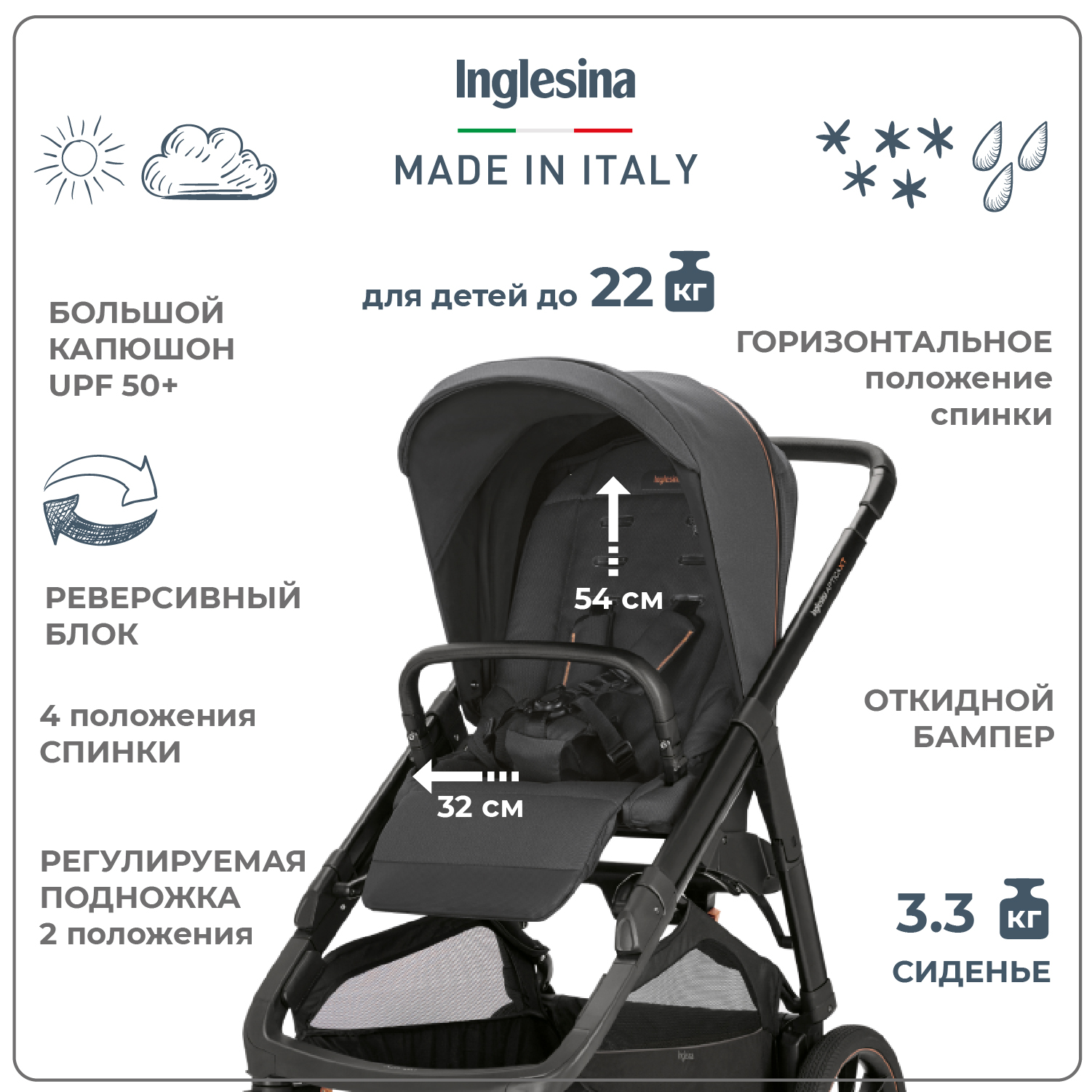 Коляска 2 в 1 INGLESINA Aptica XT New с подставкой под люльку Stand Up Magnet Grey - фото 7