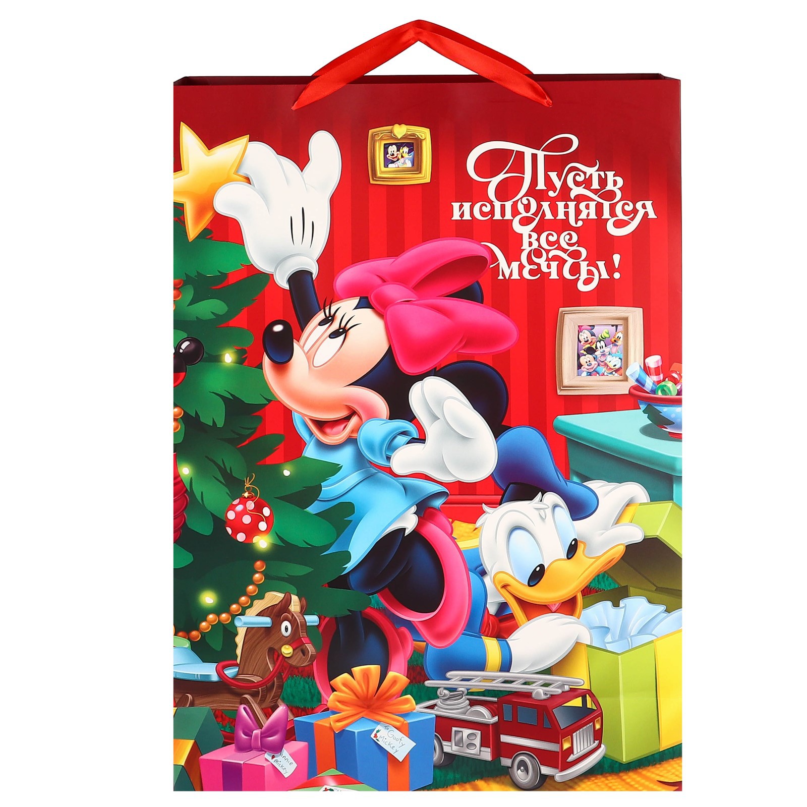 Пакет Disney ламинат вертикальный «Сказочного Нового года!» 50х70х19 см Микки Маус и его друзья - фото 4