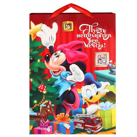 Пакет Disney ламинат вертикальный «Сказочного Нового года!» 50х70х19 см Микки Маус и его друзья