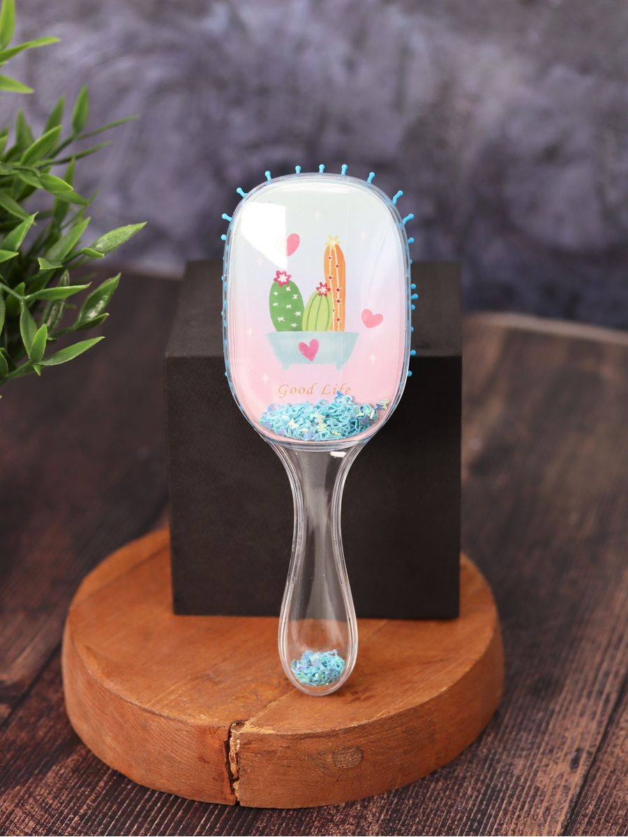 Расческа iLikeGift Sequins cactus pink-blue - фото 6