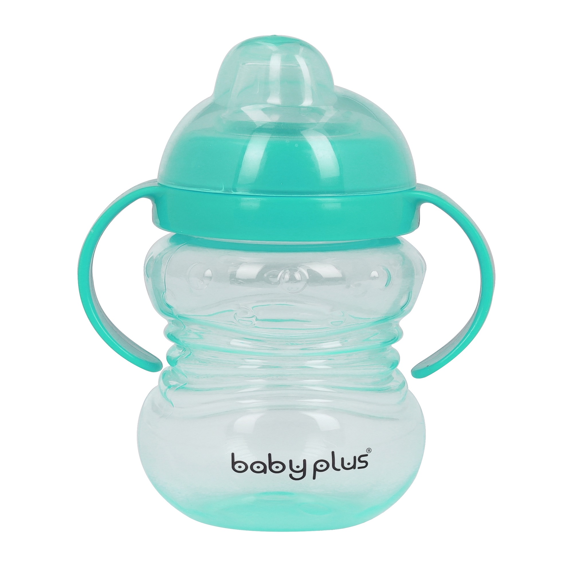Бутылочка для кормления Baby Plus с ручками и соской BP5076-B 275 мл зеленая - фото 1