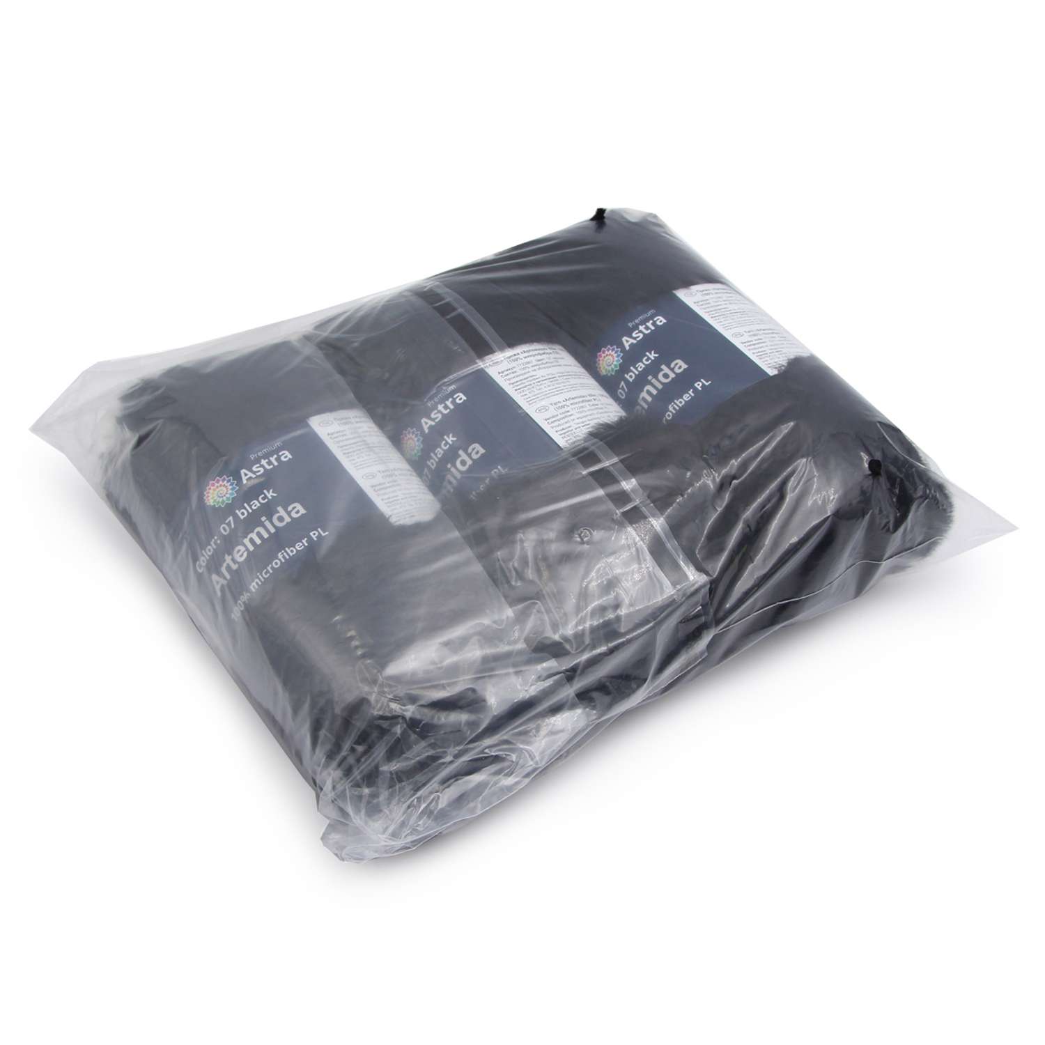Пряжа Astra Premium Артемида с густым пушистым ворсом 100 г 60 м 07 черный 3 мотка - фото 4