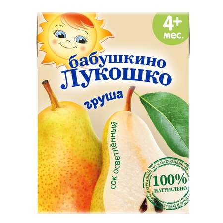 Сок Бабушкино лукошко груша осветленный 200мл с 4месяцев