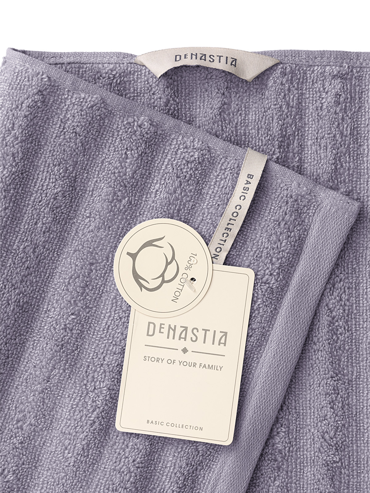 Полотенце махровое DeNASTIA Волна 70x130 см 100% хлопок лавандовый - фото 4