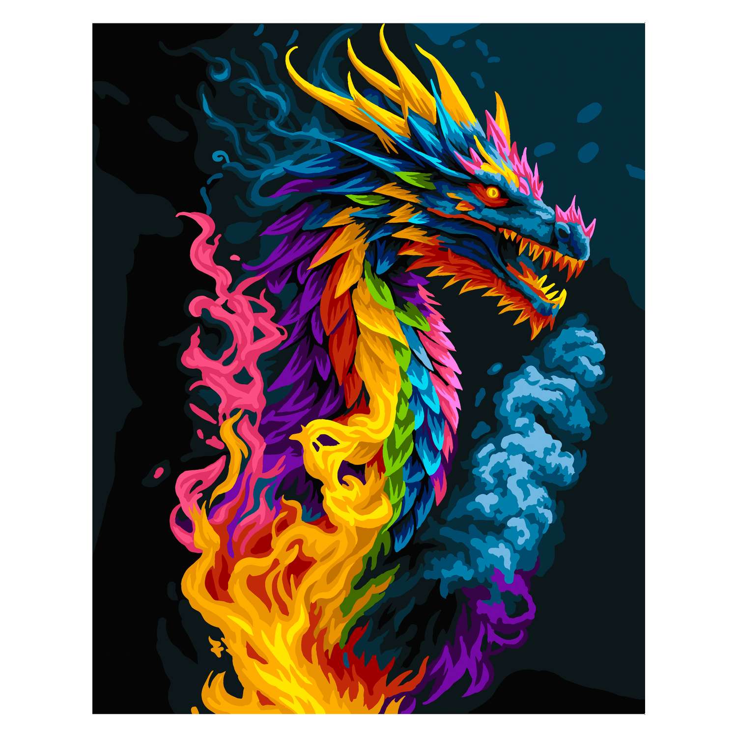 Картина по номерам Art sensation холст на подрамнике 40х50 см Красочный дракон - фото 2