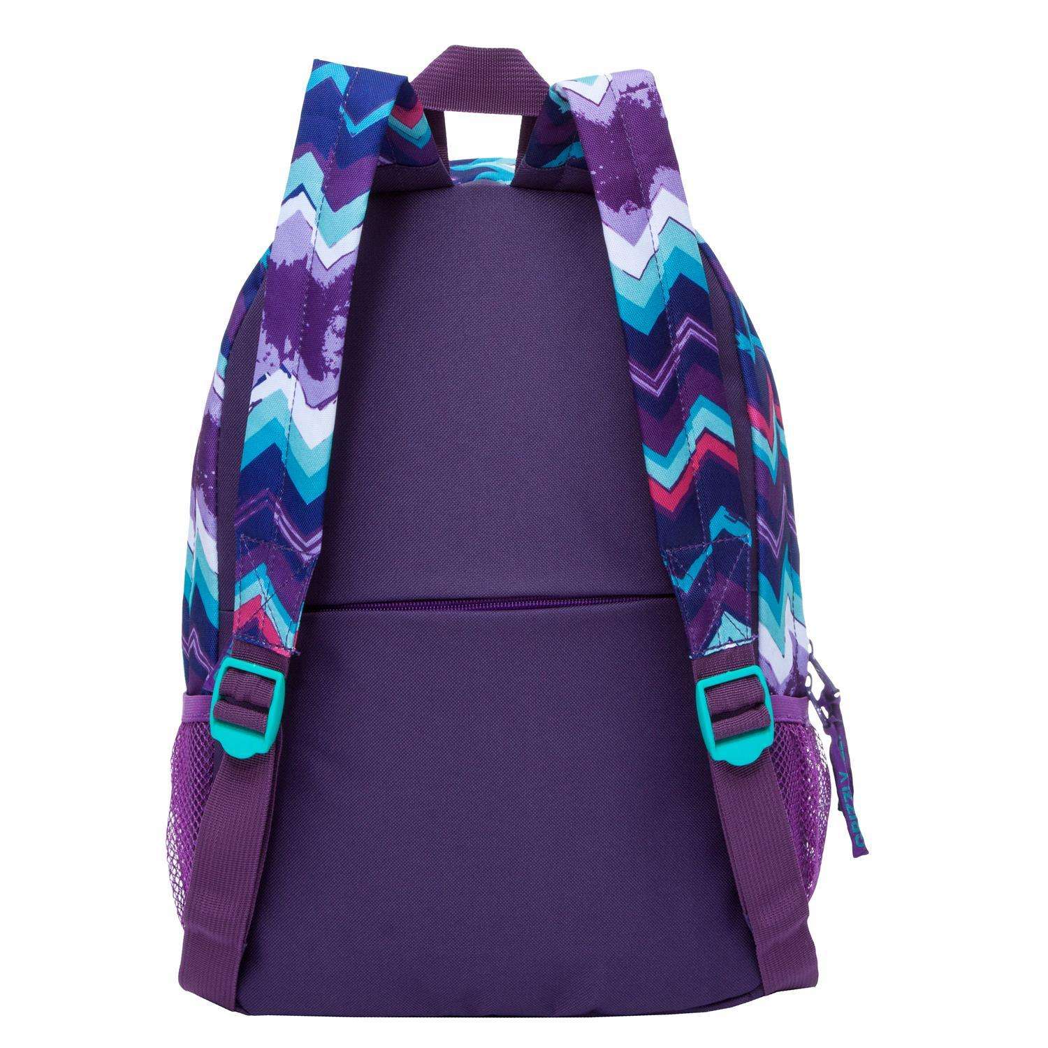 Рюкзак Grizzly для девочки фиолетовые зигзаги - фото 3