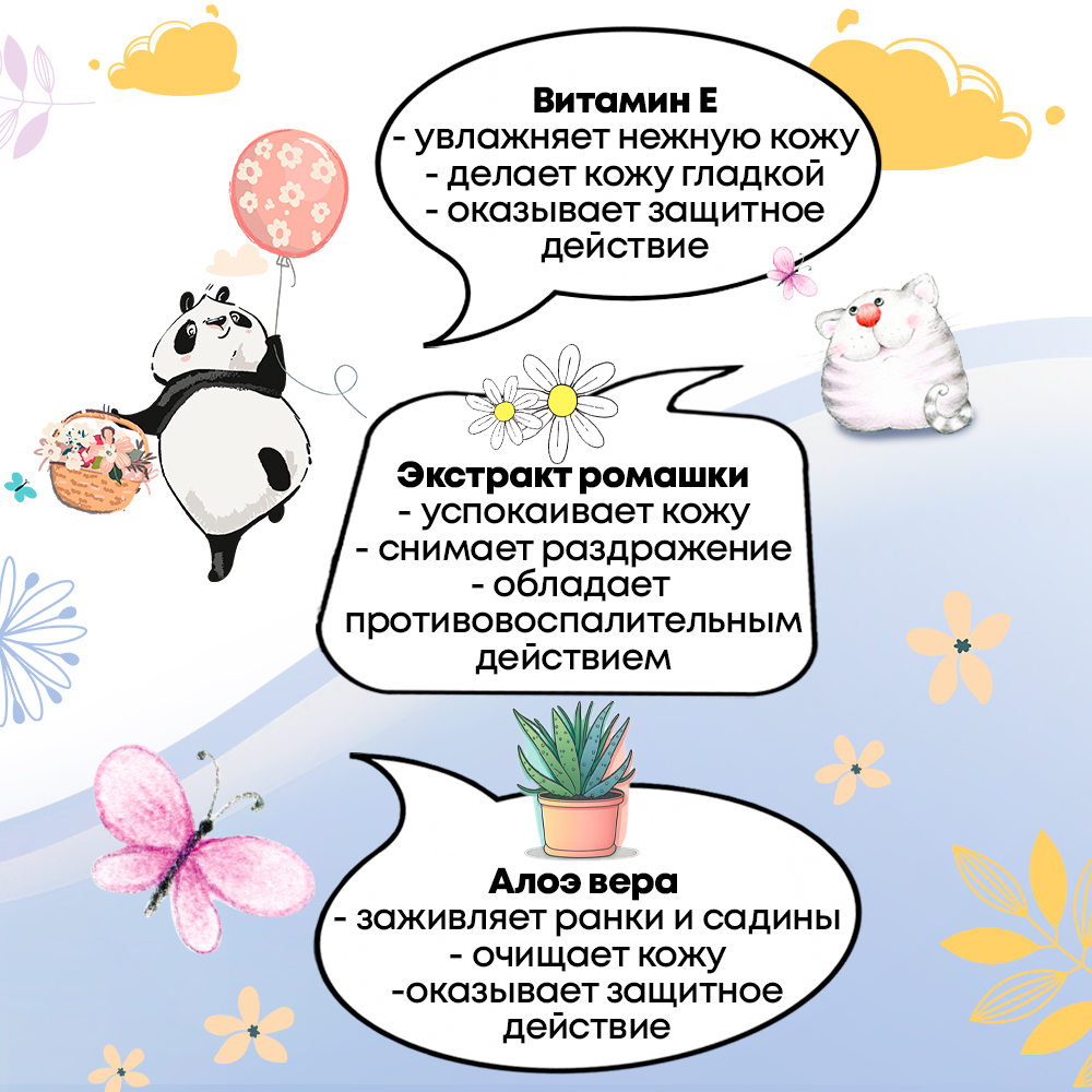 Влажная туалетная бумага FRESHLAND Кот Детская 40 листов - фото 2