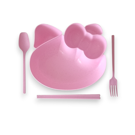 Набор детской посуды Добрый Филин Кошечка розовая 4 предмета