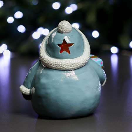 Фигура Хорошие сувениры с подсветкой «Дед Мороз с подарком» 11х14х17см