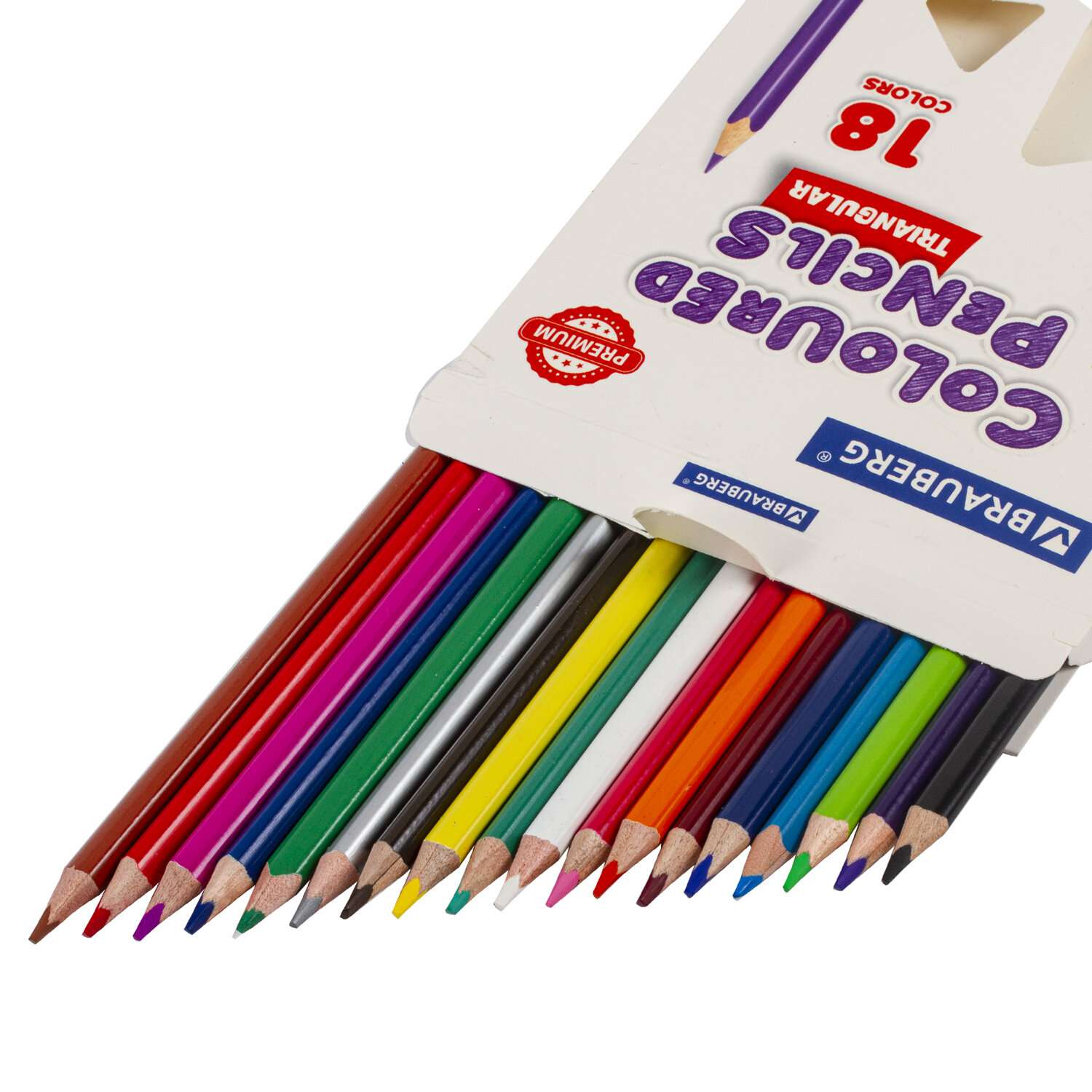 Карандаши цветные Brauberg для рисования набор 18 цветов трехгранные грифель мягкий - фото 12