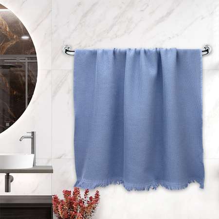 Вафельное полотенце BRAVO Сауна 100х150 синий
