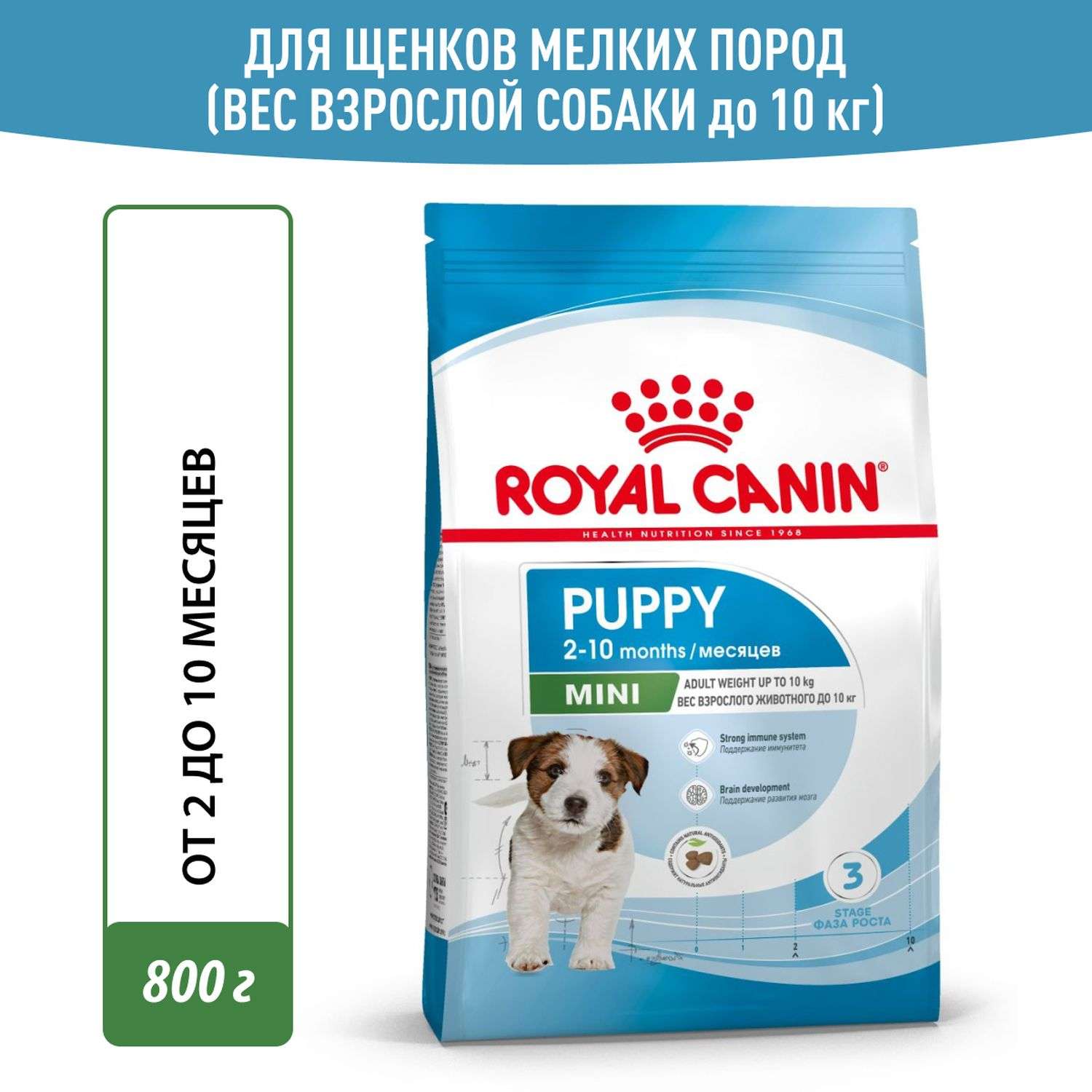 Корм для щенков ROYAL CANIN Puppy мелких пород 800г - фото 1