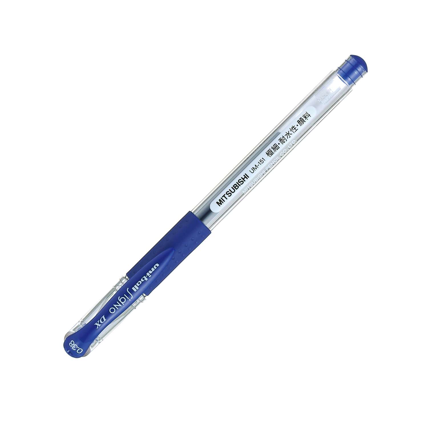 Ручка гелевая UNI Signo DX Ultra-fine UM-151 синий 0.38 мм - фото 1